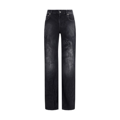 Black Cotton Relaxed Fit Jeans