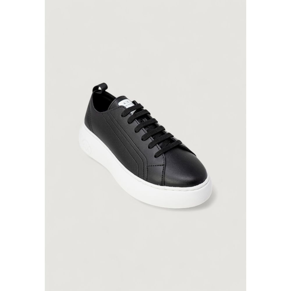 Black Artificial Leather Low Top Sneakers
