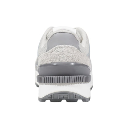 Gray Suede Leather Athletic Sneakers