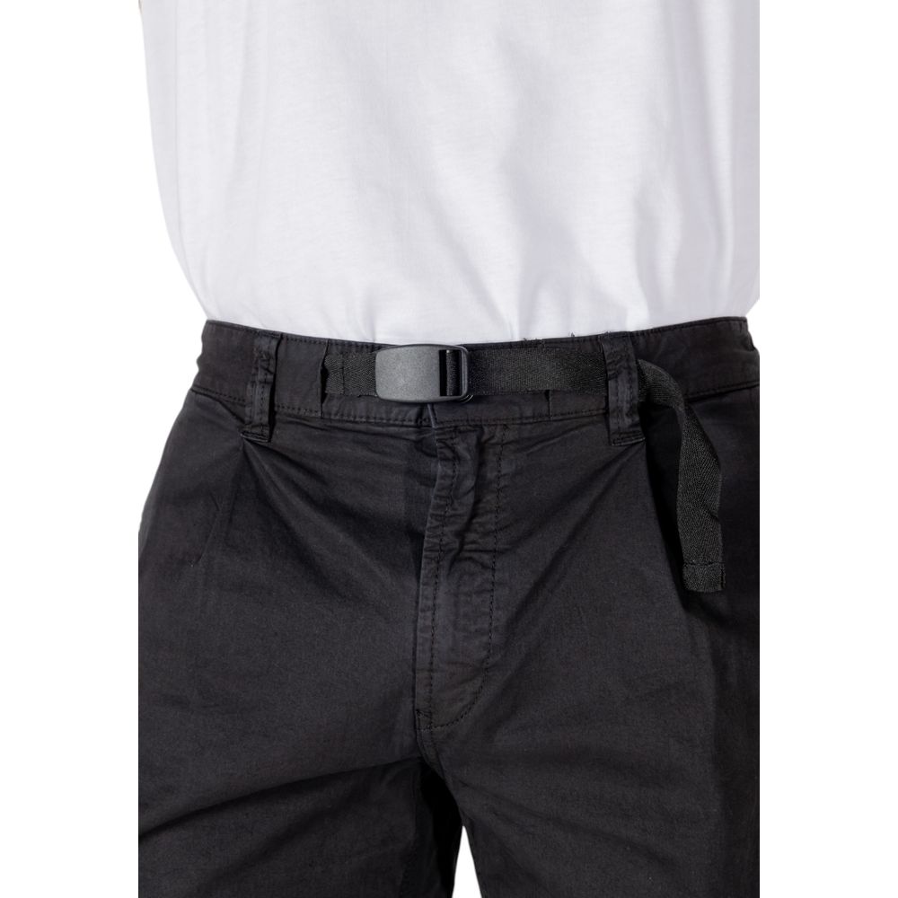 Black Cotton Bermuda Shorts