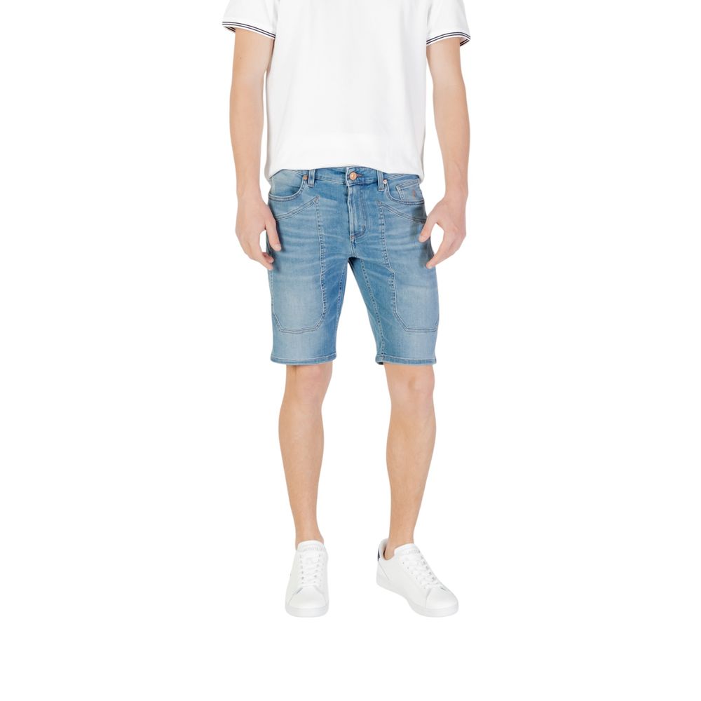 Light Blue Cotton Bermuda Shorts