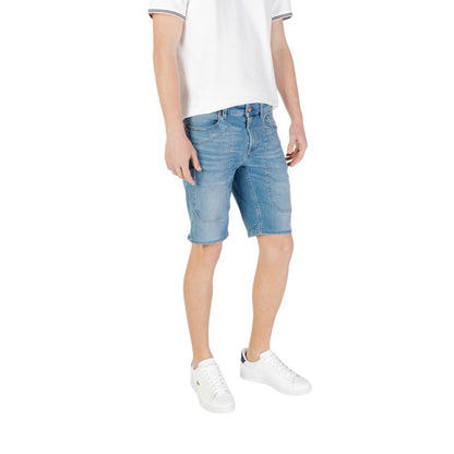 Light Blue Cotton Bermuda Shorts