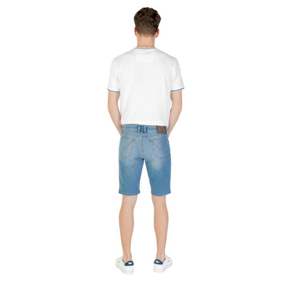 Light Blue Cotton Bermuda Shorts