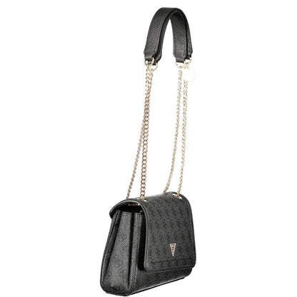 Black Polyethylene Women Handbag