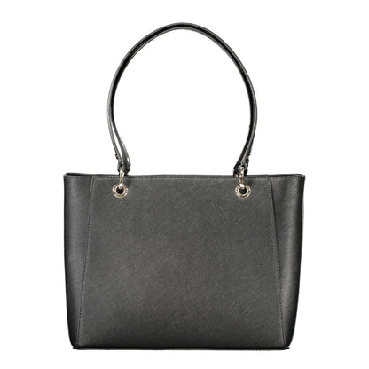 Black Polyethylene Women Handbag