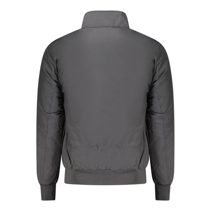 Black Polyester Men's Bomber Jacket