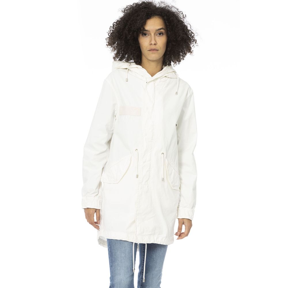White Cotton Women Parka