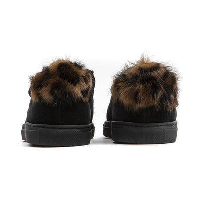 Black Leather Women Sneaker