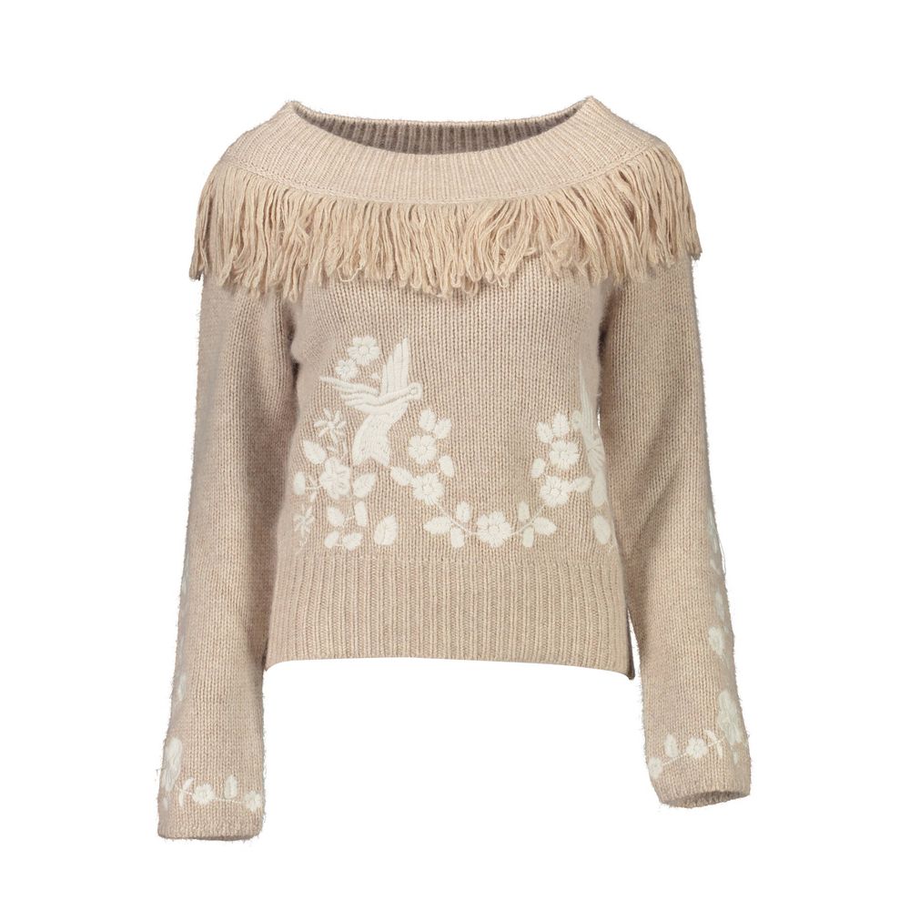Beige Poliammide Women Sweater