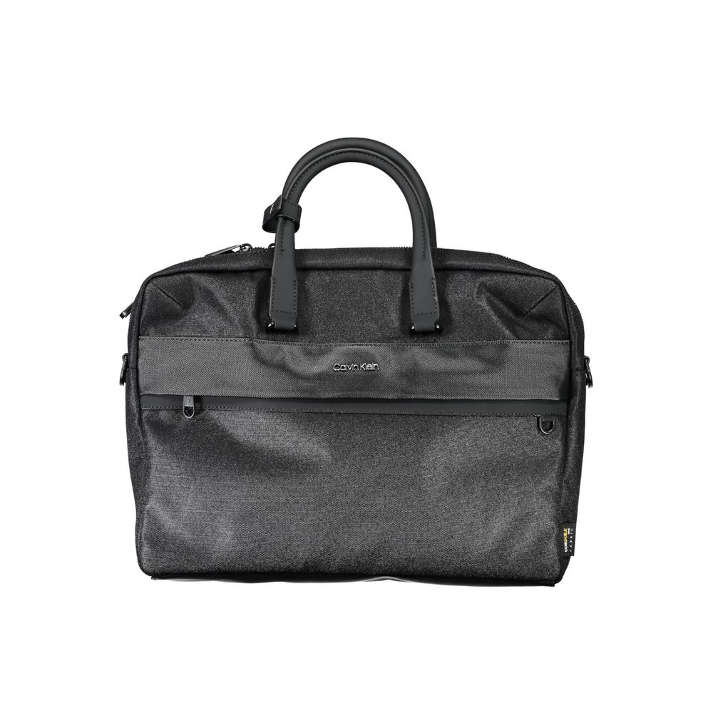 Black Polyester Men's Briefcase