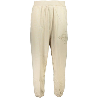 Beige Cotton Men's Track Pant