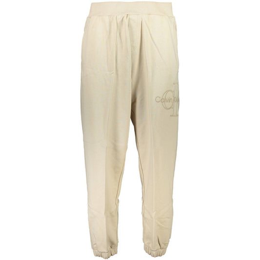 Beige Cotton Men's Track Pant