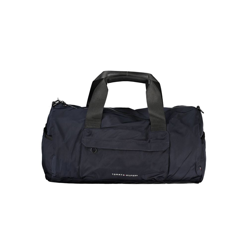 Blue Polyester Men's Bag with Shoulder Strap