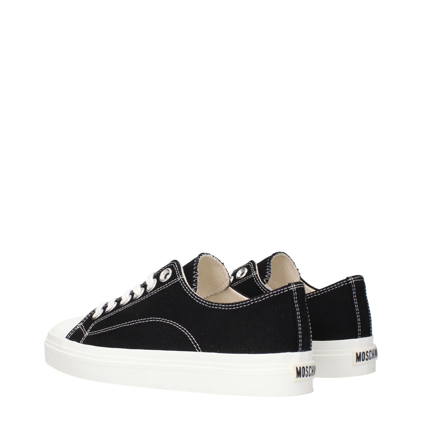 Black Fabric Low Top Sneakers