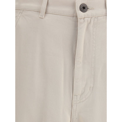 Cream Cotton Cargo Pants