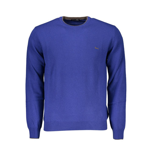 Blue Viscose Men Sweater