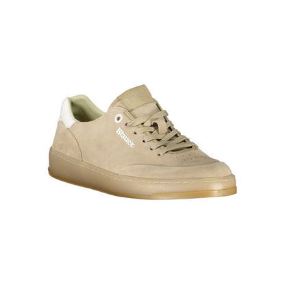 Beige Leather Men Sneaker