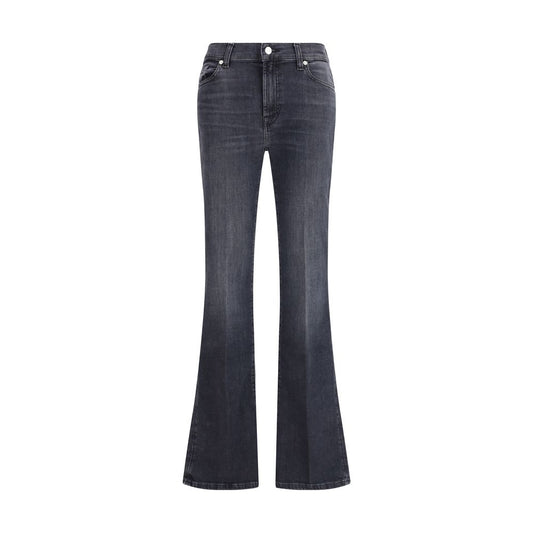 Black Cotton Bootcut Jeans