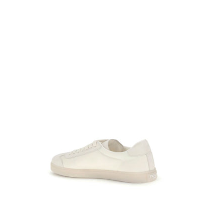 Cream Polyamide Low Top Sneakers