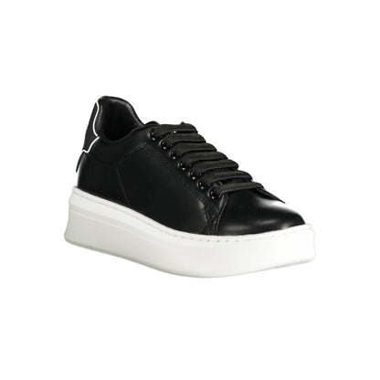 Black Polyurethane Women Sneaker