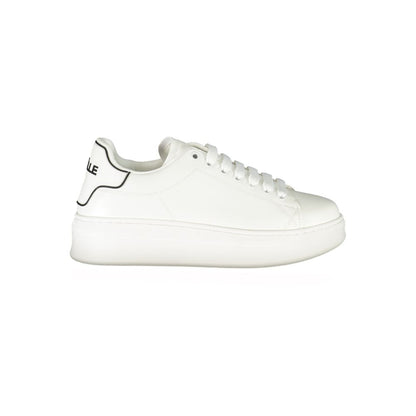 White Polyurethane Women Sneaker