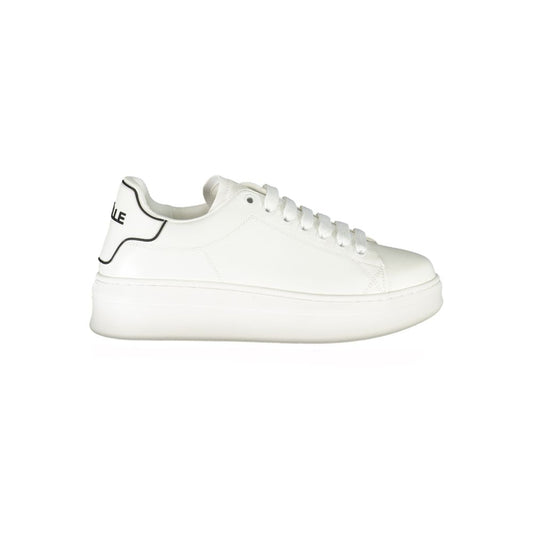White Polyurethane Women Sneaker