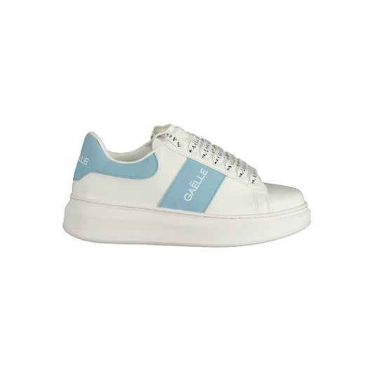 White Polyurethane Women Sneaker