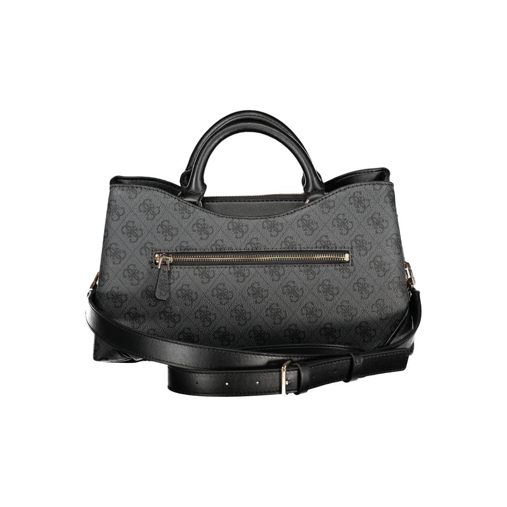 Black Polyurethane Women Handbag