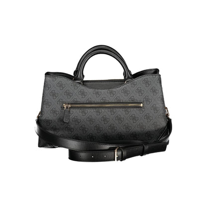 Black Polyurethane Women Handbag