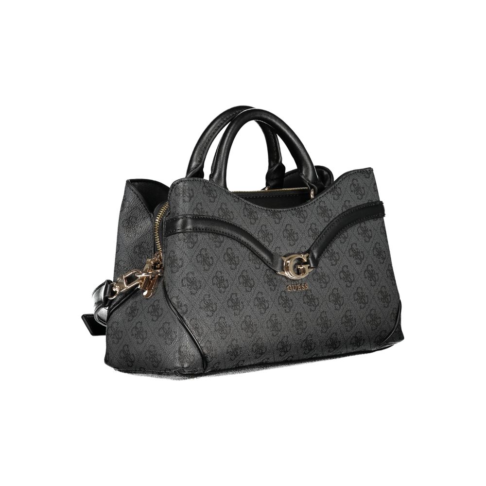 Black Polyurethane Women Handbag