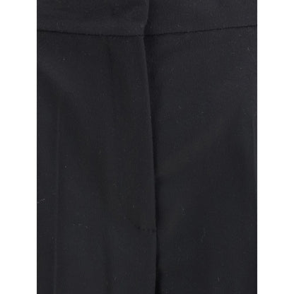 Black Fleece Wool Casual Pants