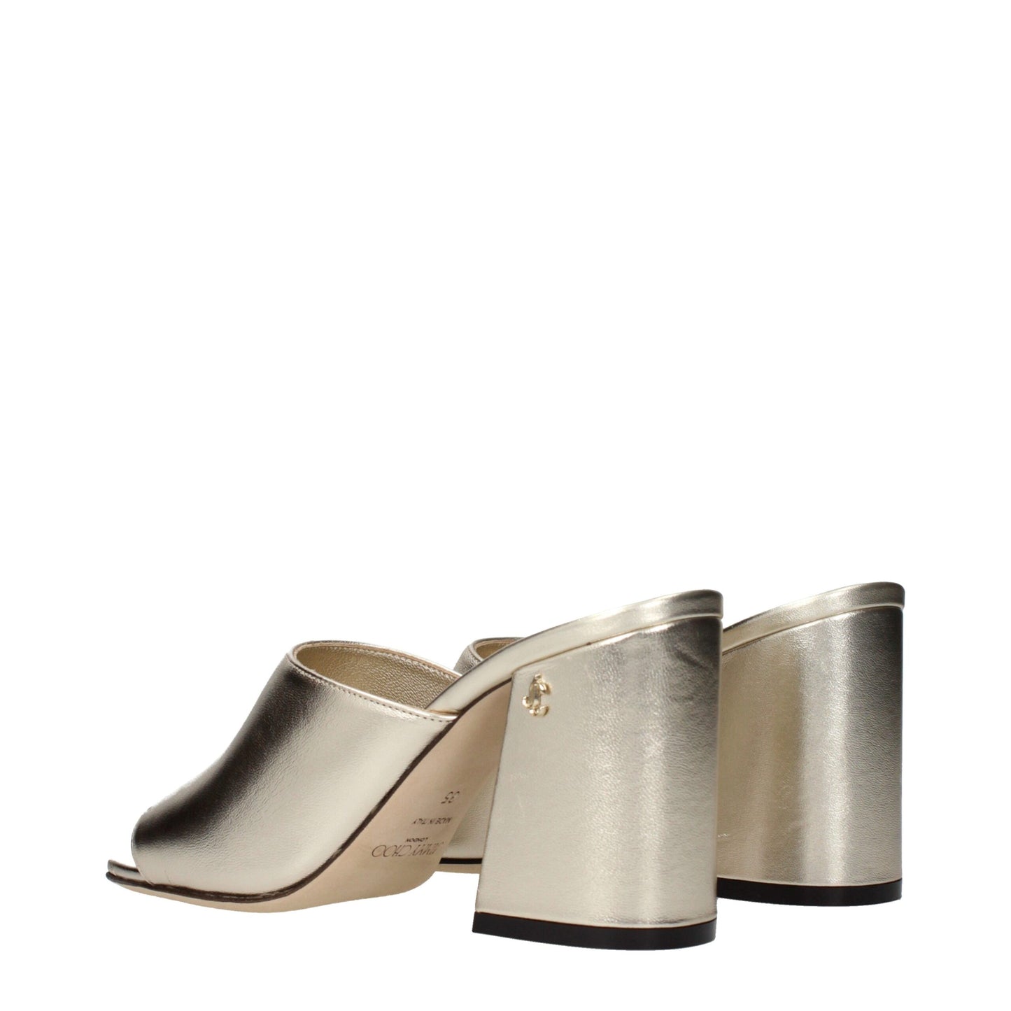 Gold Leather Platform Sandals