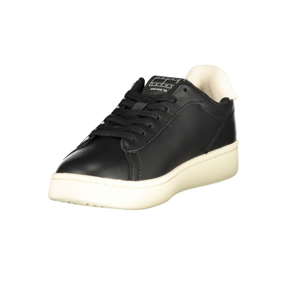 Black Leather Women Sneaker