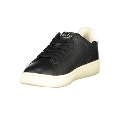 Black Leather Women Sneaker