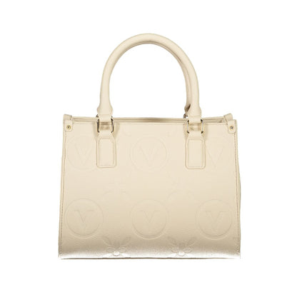 Beige Polyurethane Women Handbag