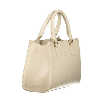 Beige Polyurethane Women Handbag