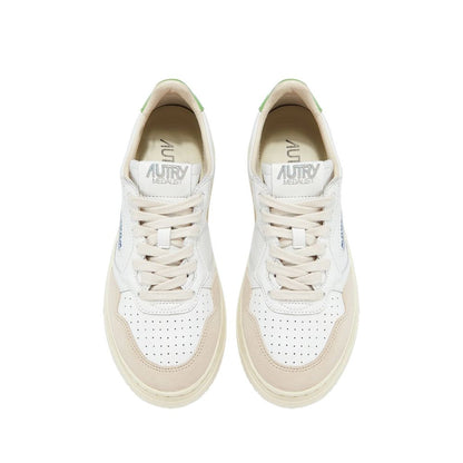 White Leather Low Top Sneakers
