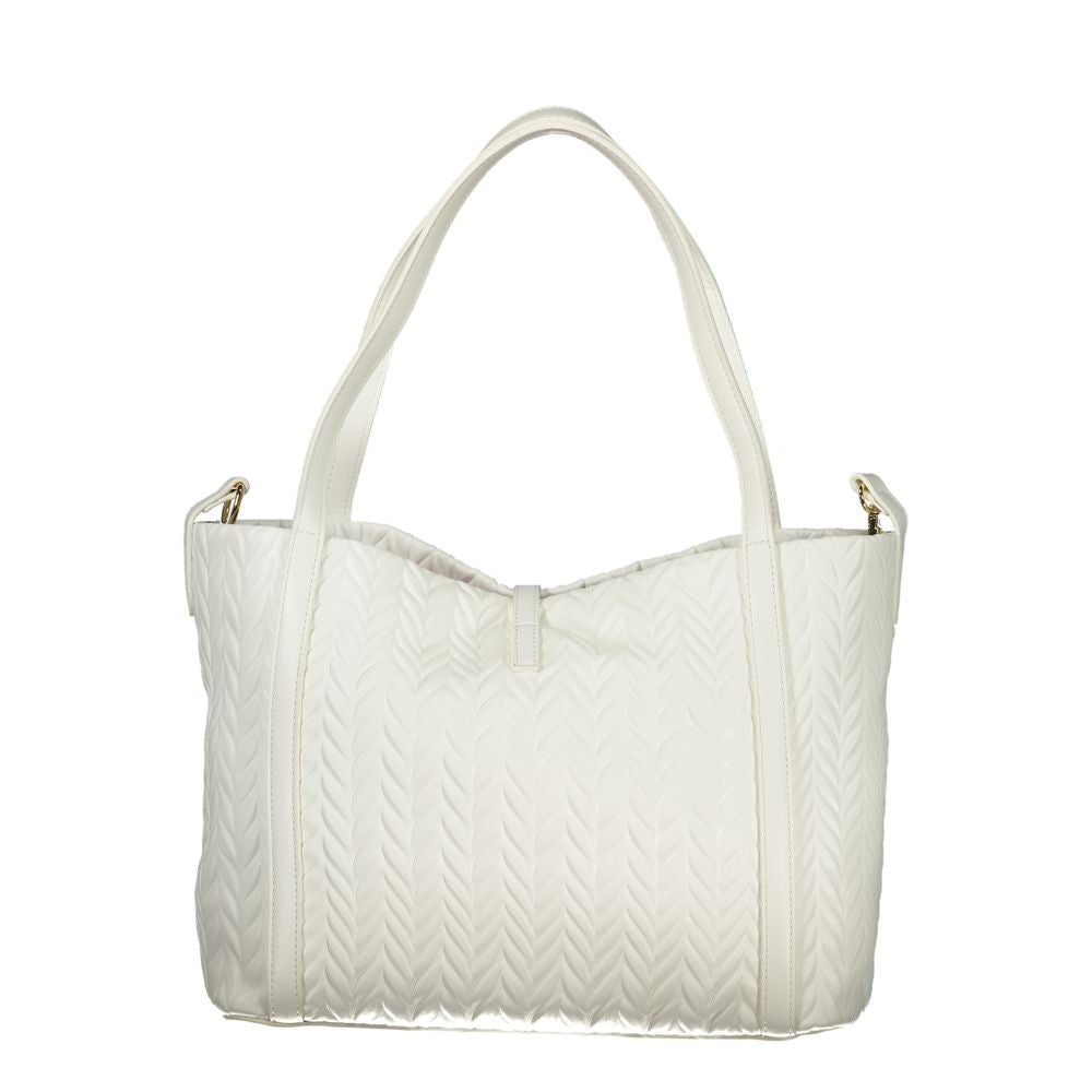 Bianco Polyurethane Women Shoulder Bag