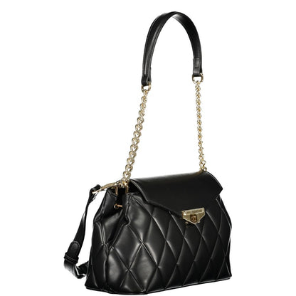 Black Polyurethane Women Shoulder Bag