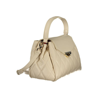 Beige Polyurethane Women Handbag