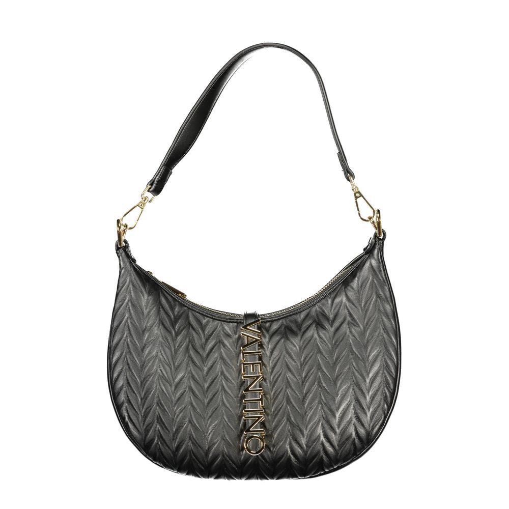 Black Polyurethane Women Shoulder Bag
