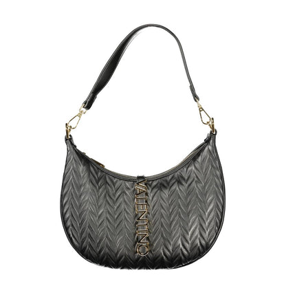 Black Polyurethane Women Shoulder Bag
