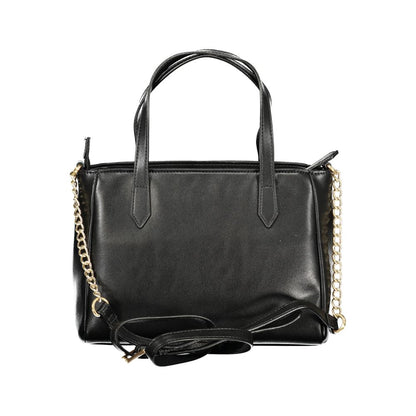 Black Polyurethane Women Handbag