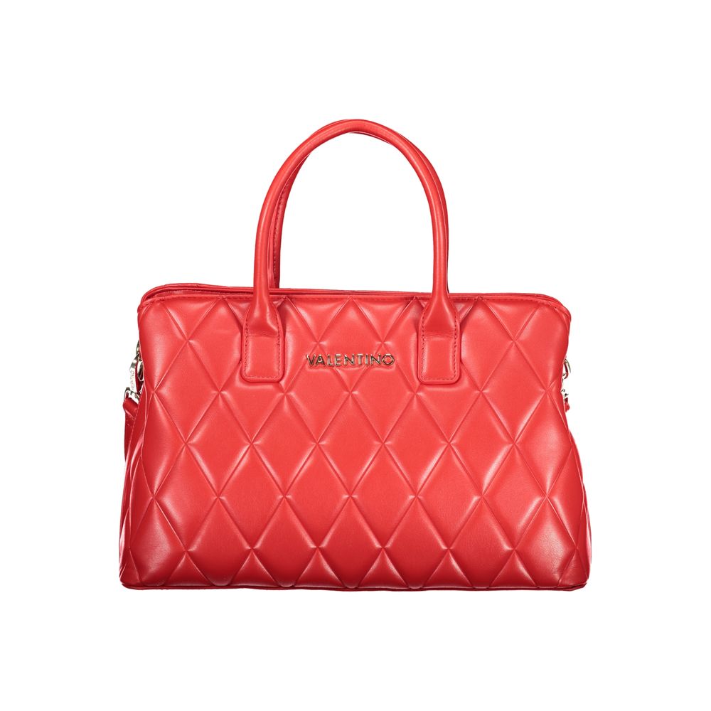 Red Polyurethane Women Handbag