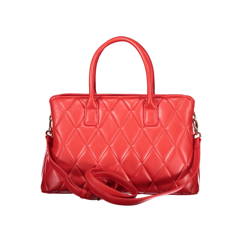 Red Polyurethane Women Handbag