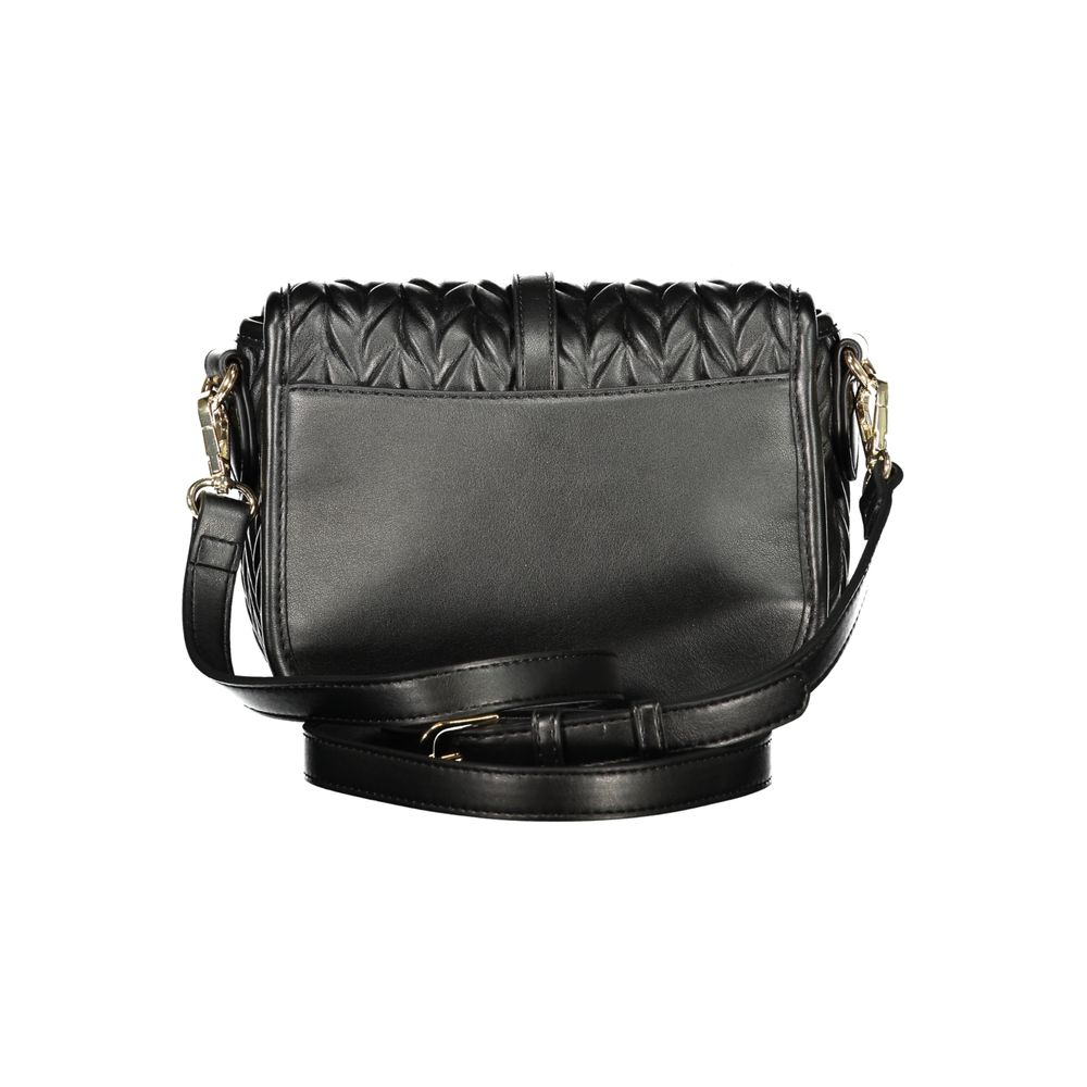 Black Polyurethane Women Handbag