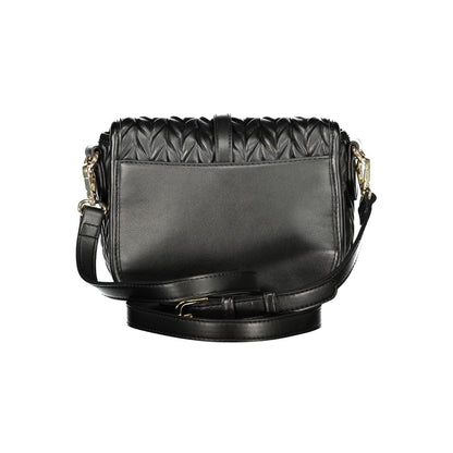 Black Polyurethane Women Handbag