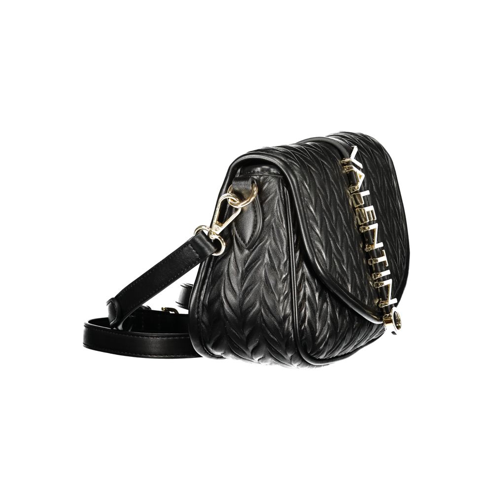Black Polyurethane Women Handbag