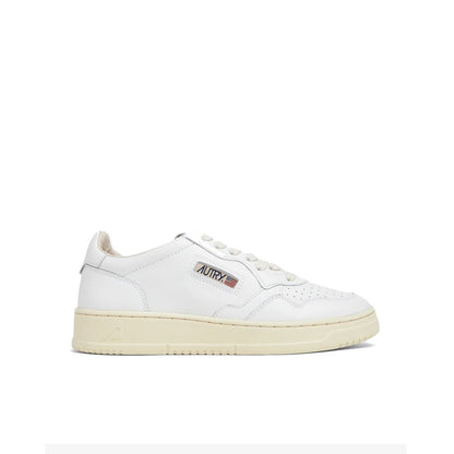 White Leather Low Top Sneakers