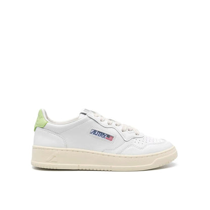 White Leather Low Top Sneakers